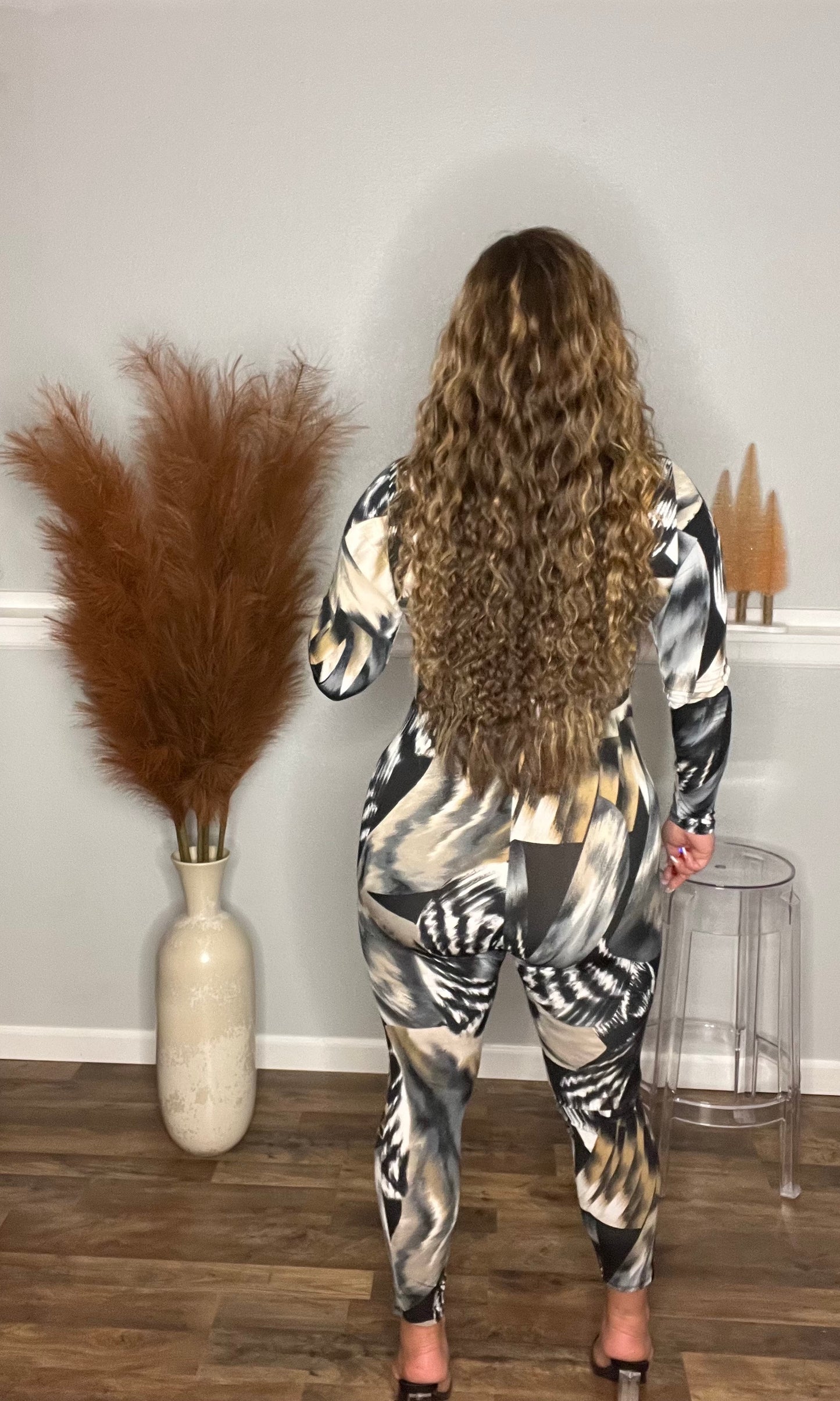 Jungle Paint Jumpsuit w/Bodysuit