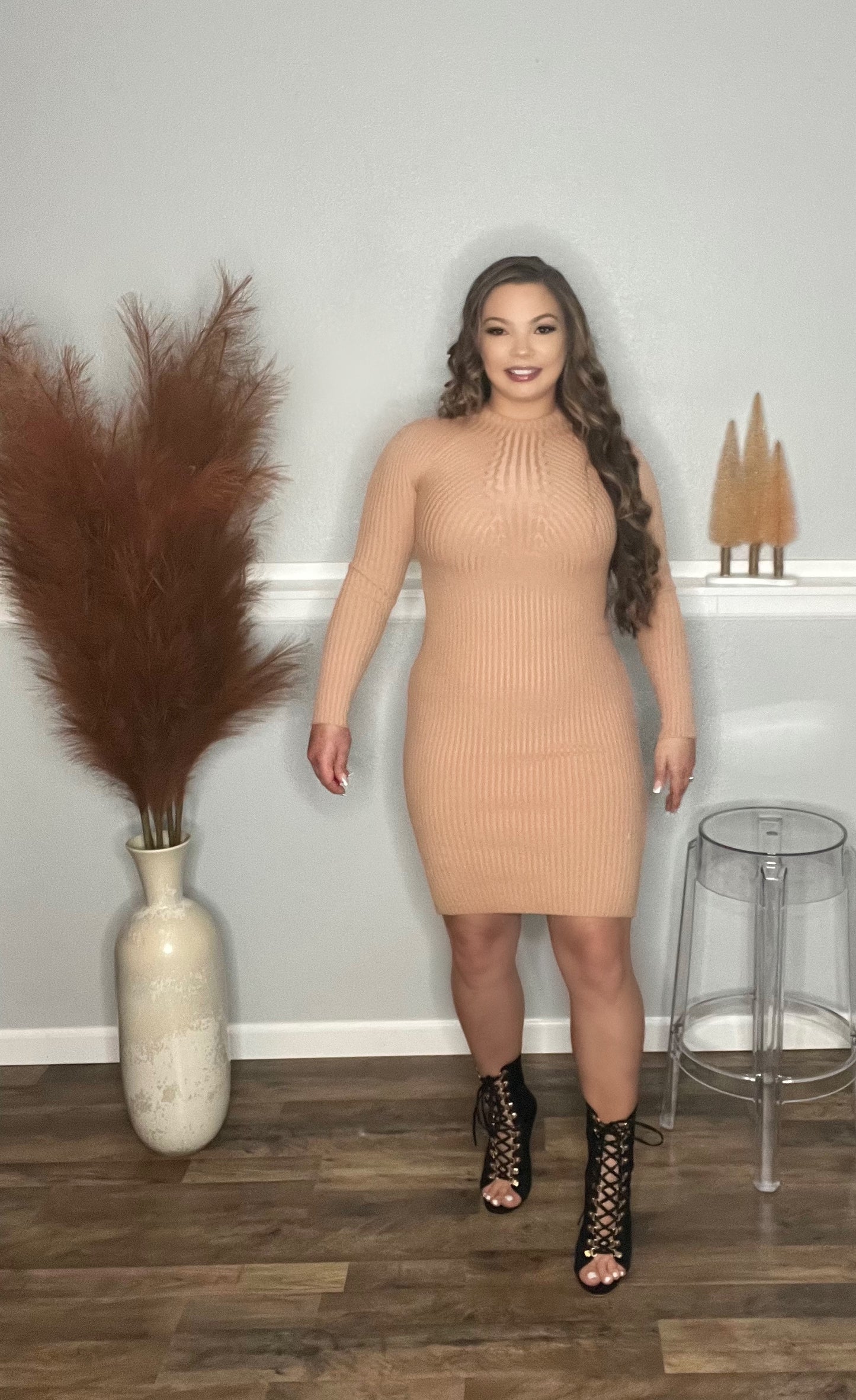 Natural in Nude Knit Bodycon Dress