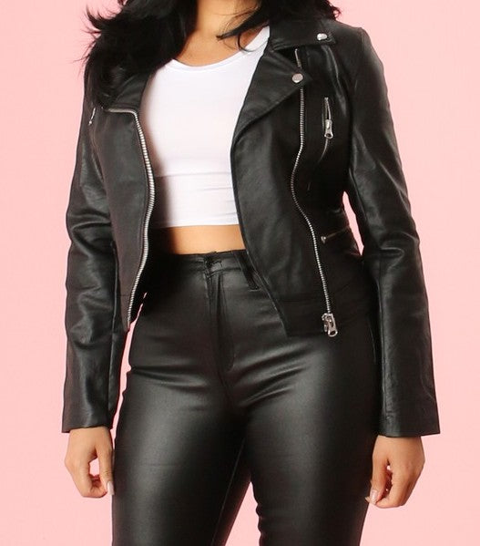 Biker Bae Faux Leather Jacket (Black)