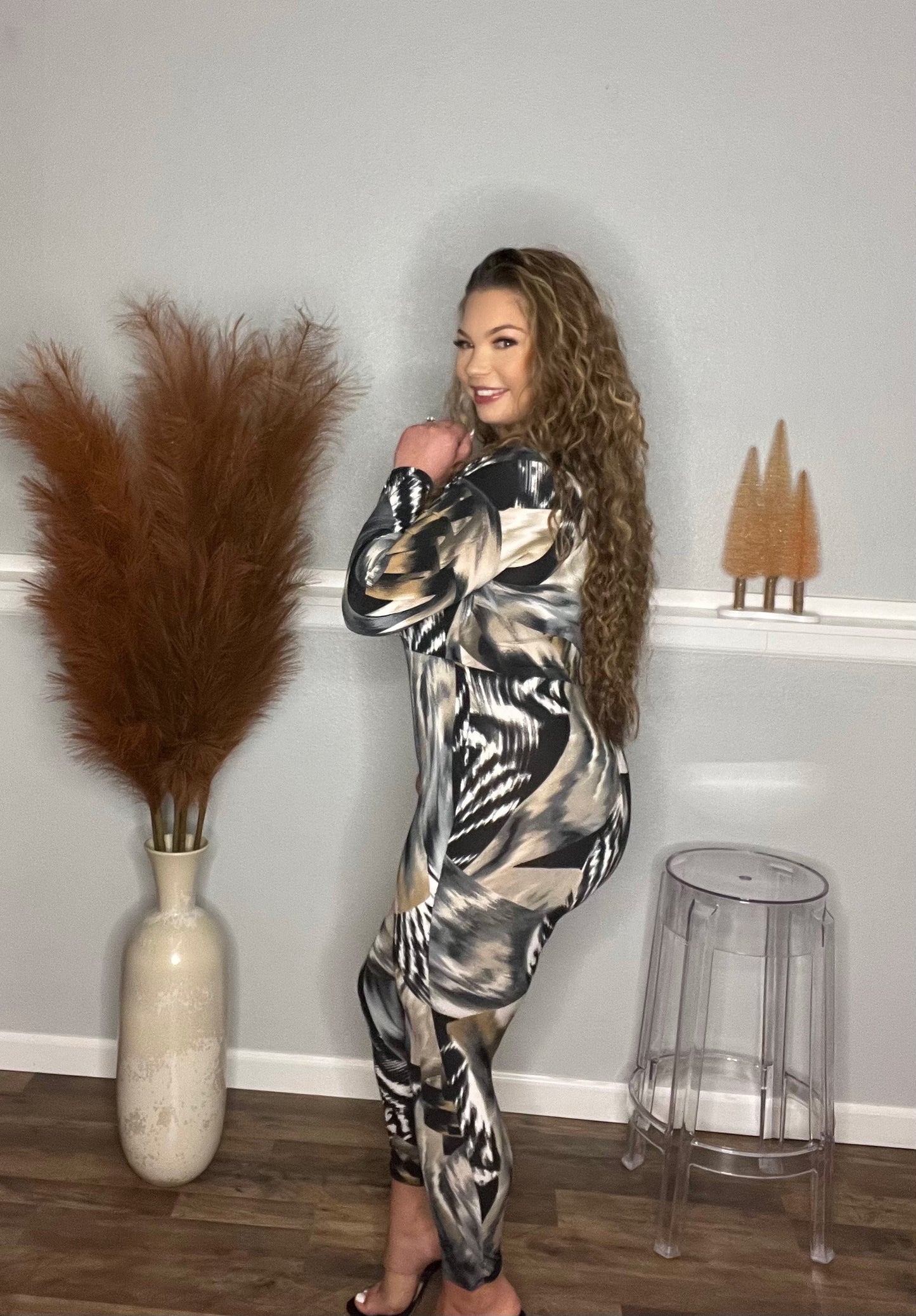 Jungle Paint Jumpsuit w/Bodysuit